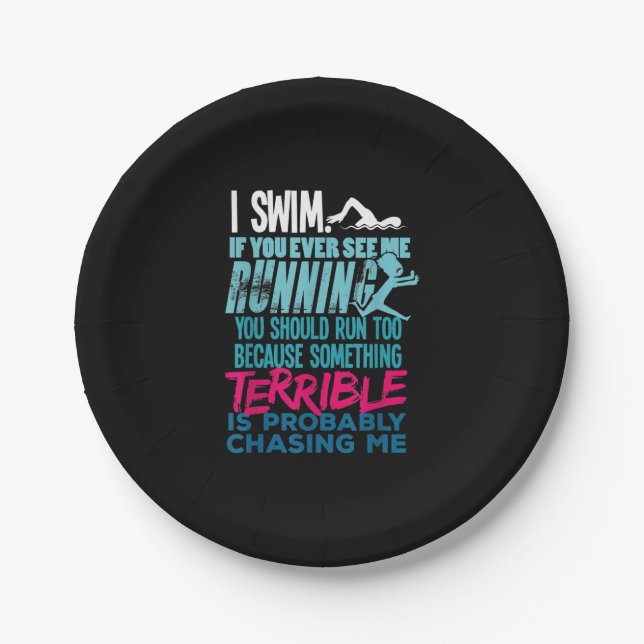 Funny Swimming Geschenk Ein Schwimmer Pappteller (Vorderseite)