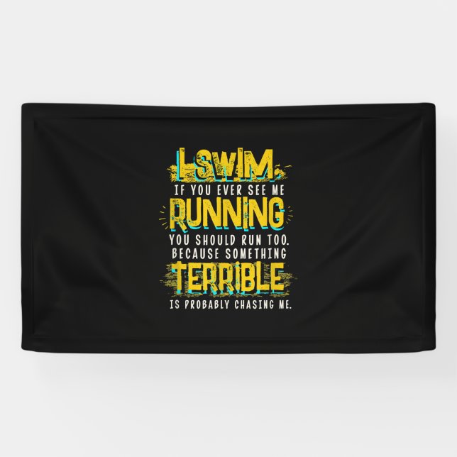 Funny Swimming Geschenk für das Baden Banner (Horizontal)