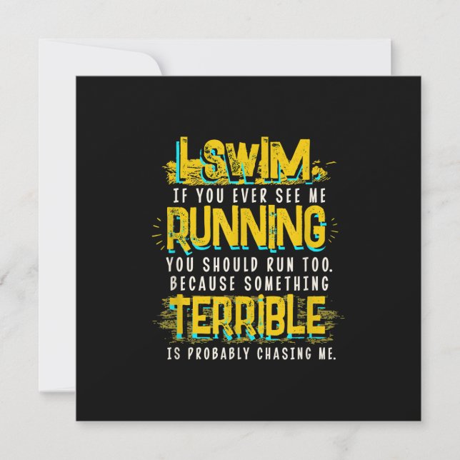 Funny Swimming Geschenk für das Baden Einladung (Vorderseite)