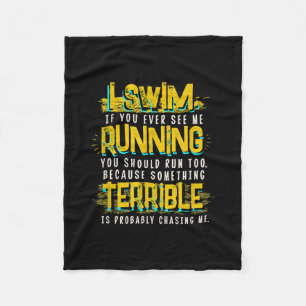 Funny Swimming Geschenk für das Baden Fleecedecke