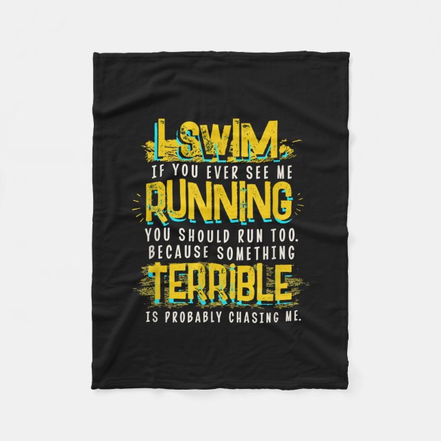Funny Swimming Geschenk für das Baden Fleecedecke (Vorderseite)