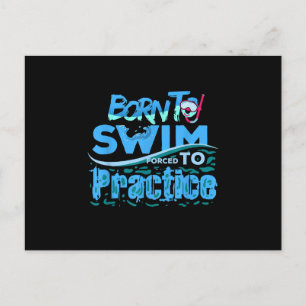 Funny Swimming Geschenkdesign Ankündigungspostkarte