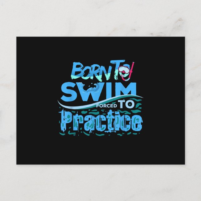 Funny Swimming Geschenkdesign Ankündigungspostkarte (Vorderseite)