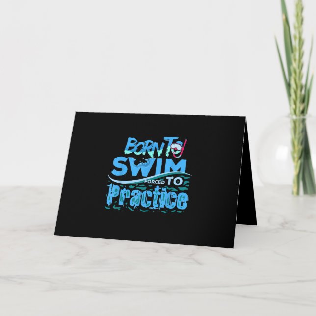 Funny Swimming Geschenkdesign Karte (Vorderseite)