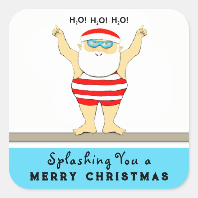 Funny Swimming Holiday Classic Round Sticker (Vorderseite)