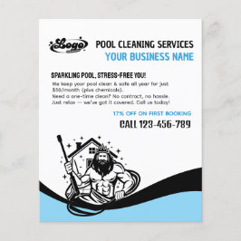 Funny Swimming Pool Cleaning Advertising Fly Flyer