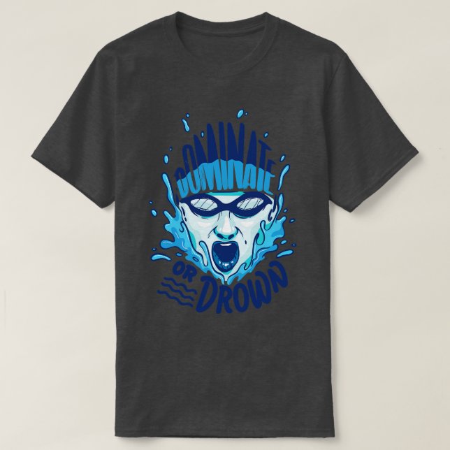 Funny Swimming Water Polo Dominate oder ertrinken  (Design vorne)