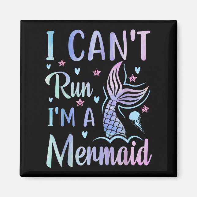 Funny Swimming Workout Meerjungfrau Ich kann nicht Magnet (Vorne)