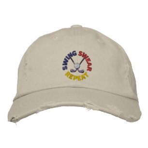 Funny Swing Swear Wiederholung Retro Golf Bestickte Baseballkappe