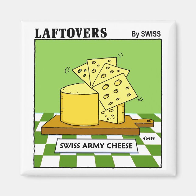 Funny Swiss Cheese Cartoon Gastgeschenk schmecken Magnet (Vorne)