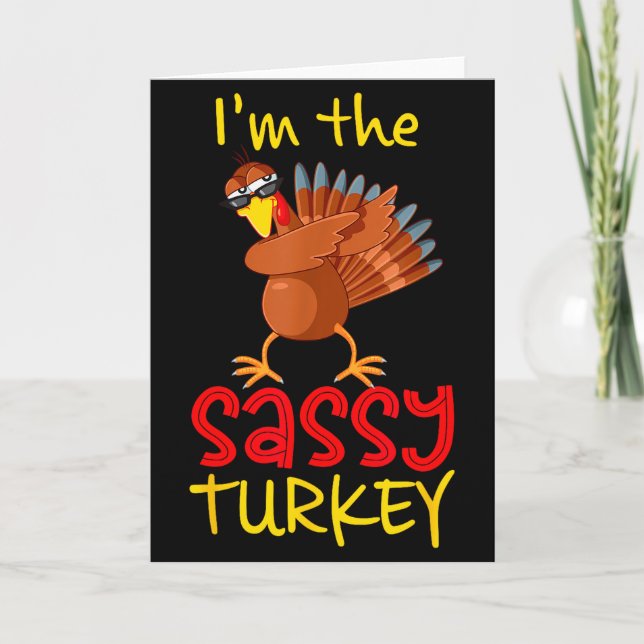 Funny Sy Turkey Matching Family Group Thanksgiving Karte (Vorderseite)