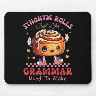 Funny Synonym Rolls Joke Cinnamon Rolls Grammar Pu Mousepad
