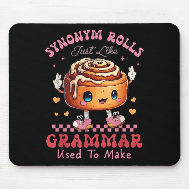 Funny Synonym Rolls Joke Cinnamon Rolls Grammar Pu Mousepad (Vorne)