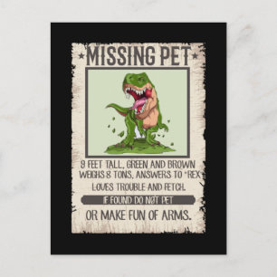 Funny T-Rex Dino Pet Dinosaur Joke Postkarte