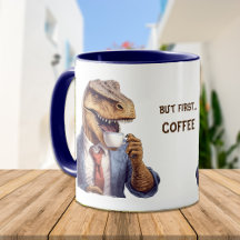 Funny T-Rex Dinosaur Erstes Kaffeebüro