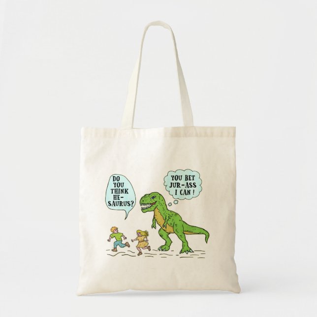 Funny T Rex Dinosaur Jurassic Pun Humorurer Zitat Tragetasche (Vorne)