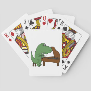 Funny T-Rex Dinosaur Klavier spielen Spielkarten