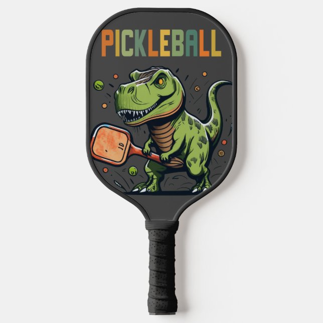 Funny T-rex Dinosaur Pickleball Art Schläger (Vorderseite)