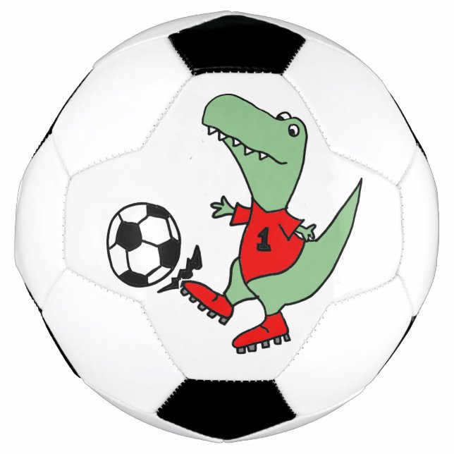 Funny T-rex Dinosaur Playing Soccer Fußball (Vorderseite)