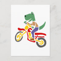 Funny T-rex Dinosaur Reiten Dirt Bike Motorrad