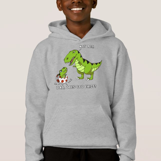 Funny T-Rex Dinosaur Vater existiert Gott Atheist Hoodie (Vorderseite)