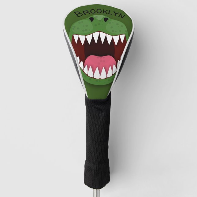 Funny T Rex Dinosaurier Cartoon Golf Headcover (Vorderseite)