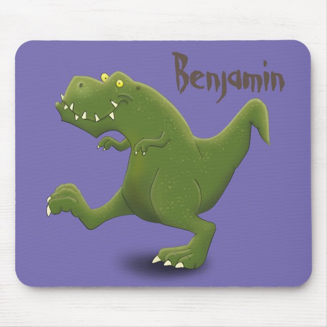 Funny t rex Dinosaurier Cartoon Illustration Mousepad (Vorne)