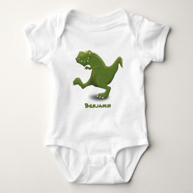 Funny T rex dinosaurier Cartoon Spaß Baby Strampler (Vorderseite)