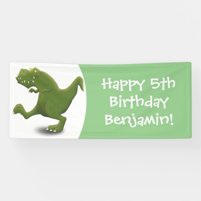 Funny T rex dinosaurier Cartoon Spaß Banner (Horizontal)