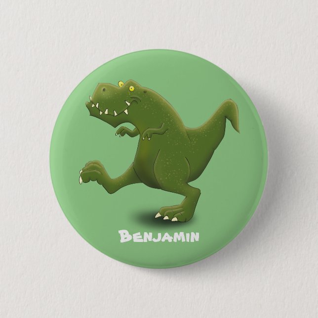 Funny T rex dinosaurier Cartoon Spaß Button (Vorderseite)