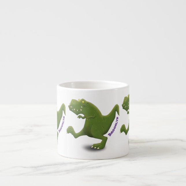 Funny T rex dinosaurier Cartoon Spaß Espressotasse (Vorderseite)