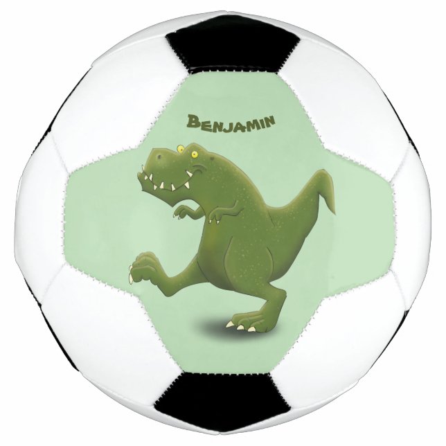 Funny T rex dinosaurier Cartoon Spaß Fußball (Vorderseite)