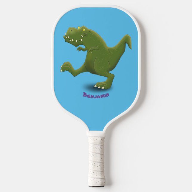 Funny T rex dinosaurier Cartoon Spaß Pickleball Schläger (Vorderseite)