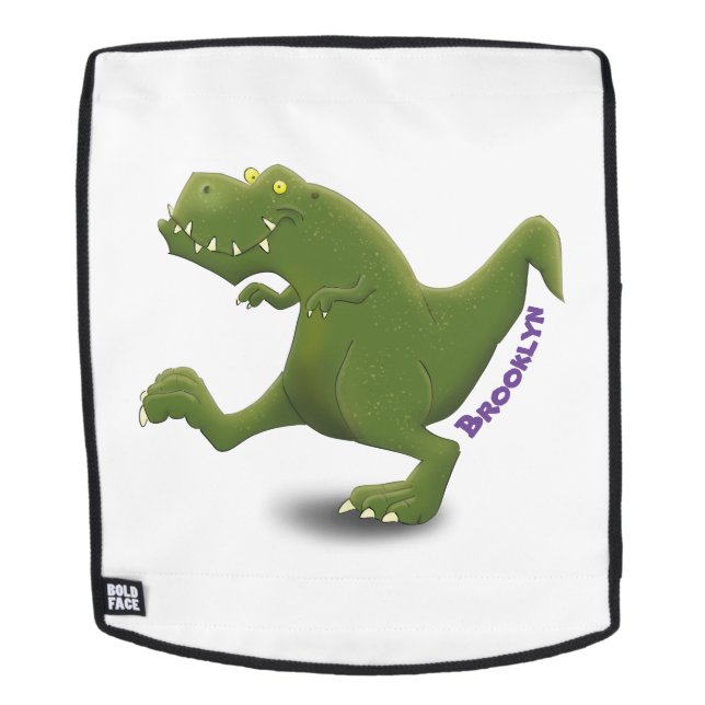 Funny T rex dinosaurier Cartoon Spaß Rucksack (Abnehmbare Front)