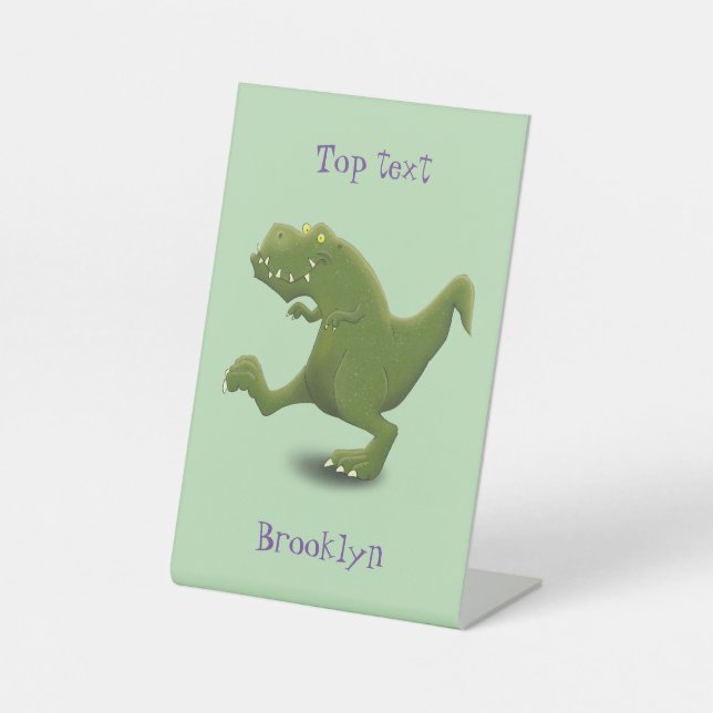 Funny T rex dinosaurier Cartoon Spaß Sockelschild (Vorderseite)