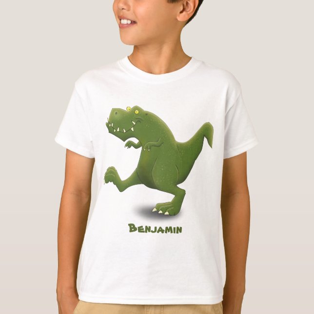 Funny T rex dinosaurier Cartoon Spaß T-Shirt (Vorderseite)
