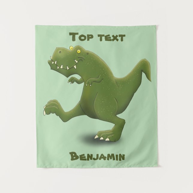 Funny T rex dinosaurier Cartoon Spaß Wandteppich (Vorderseite)