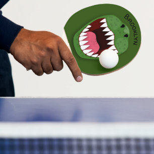 Funny T Rex Dinosaurier Cartoon Tischtennis Schläger