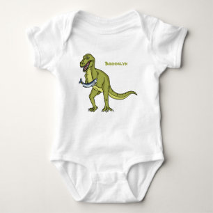 Funny T rex dinosaurier Illustration Baby Strampler