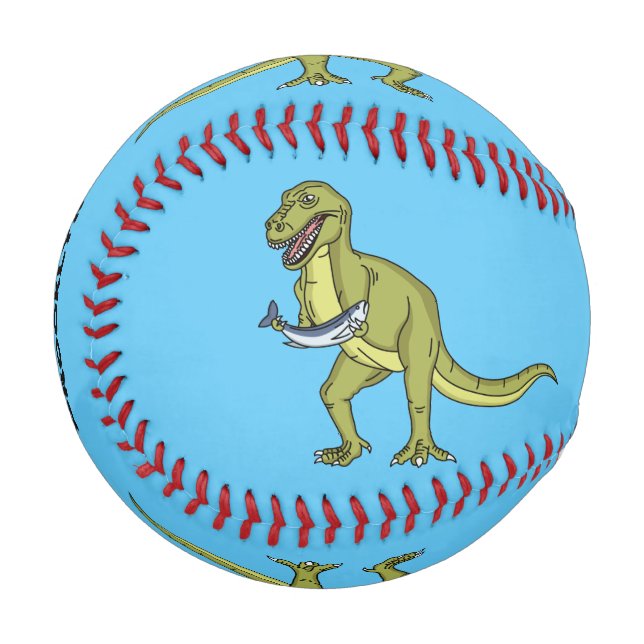 Funny T rex dinosaurier Illustration Baseball (Vorderseite Links)