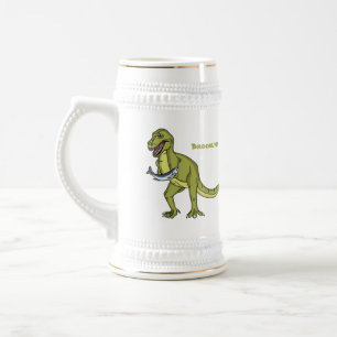 Funny T rex dinosaurier Illustration Bierglas