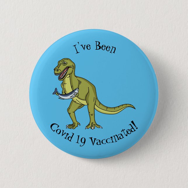 Funny T rex dinosaurier Illustration Button (Vorderseite)