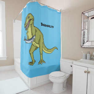 Funny T rex dinosaurier Illustration Duschvorhang