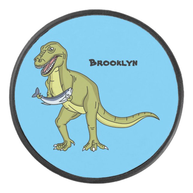 Funny T rex dinosaurier Illustration Eishockey Puck (Vorderseite)