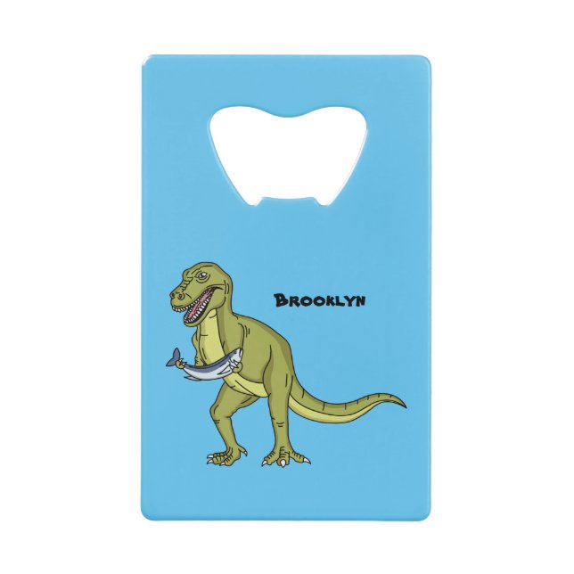 Funny T rex dinosaurier Illustration Geldbeutel Flaschenöffner (Vorderseite)
