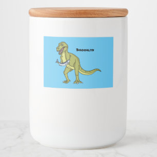 Funny T rex dinosaurier Illustration Lebensmitteletikett