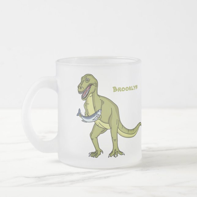 Funny T rex dinosaurier Illustration Mattglastasse (Links)