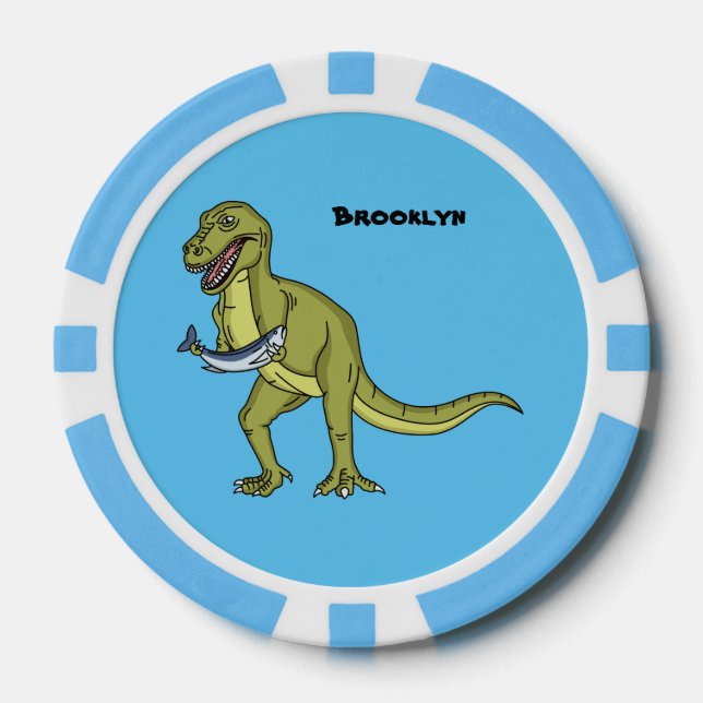 Funny T rex dinosaurier Illustration Pokerchips (Vorderseite)