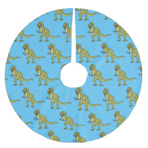 Funny T rex dinosaurier Illustration Polyester Weihnachtsbaumdecke