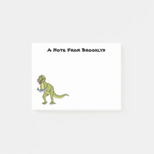 Funny T rex dinosaurier Illustration Post-it Klebezettel